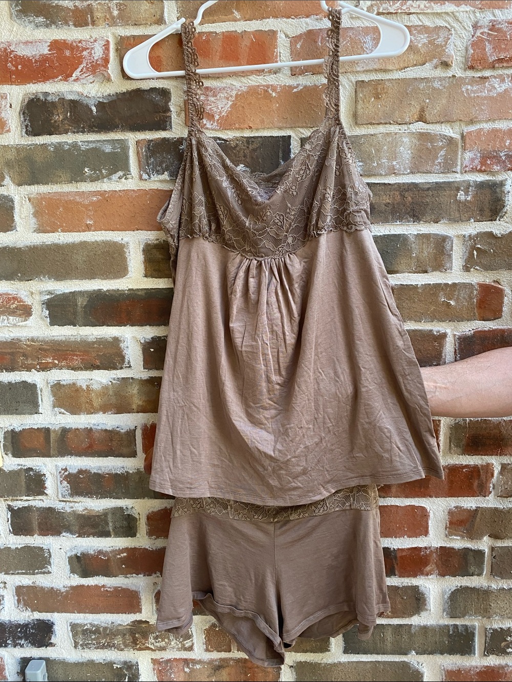 WinterSilks camisole and tap panty set in Mocha color Size L